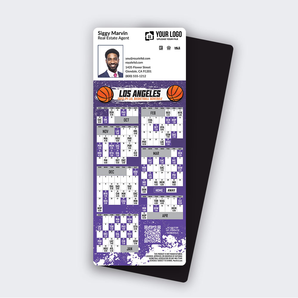 Picture of 2023-24 Custom QuickMagnet Basketball Magnets - Los Angeles Lakers 