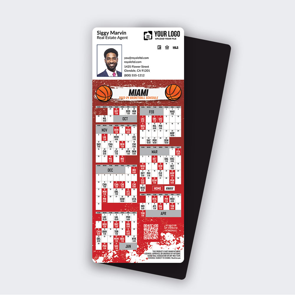 Picture of 2023-24 Custom QuickMagnet Basketball Magnets - Miami Heat 