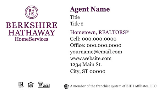 Picture of  Hometown, REALTORS Business Cards