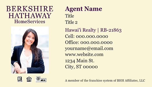 Picture of  Hawaii Realty Business Cards