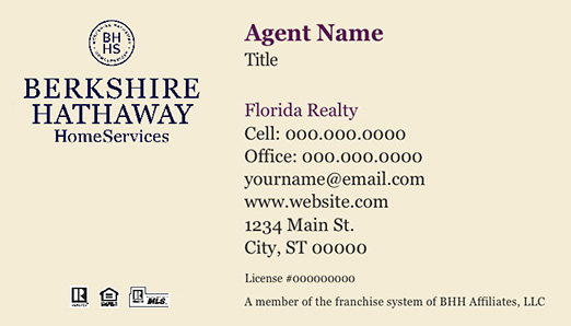 Picture of  Florida Realty Business Cards