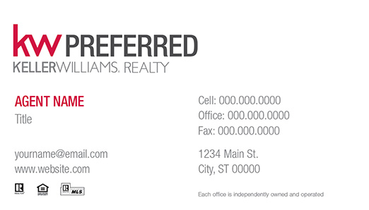 Picture of Keller Williams Preferred Business Cards