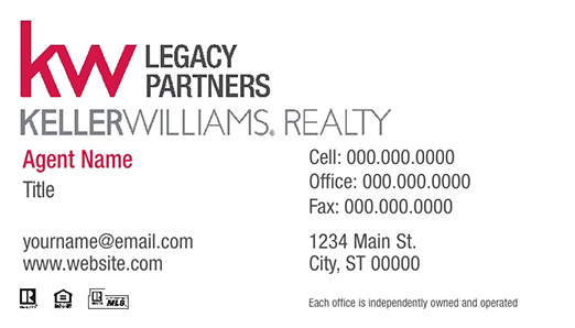 Picture of Keller Williams Legacy Partners Business Cards