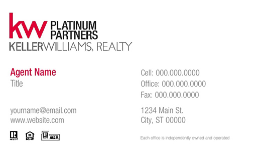 Picture of Keller Williams Platinum Partners Business Cards
