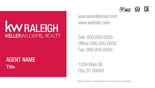 Picture of Keller Williams Raleigh Business Cards