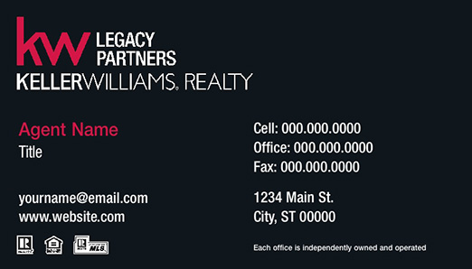 Picture of Keller Williams Legacy Partners Business Cards