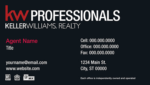 Picture of Keller Williams Professionals Business Cards
