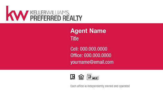 Picture of Keller Williams Perferred Realty Business Cards