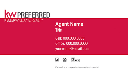 Picture of Keller Williams Preferred Business Cards