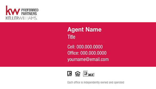 Picture of Keller Williams Preferred Partners Business Cards