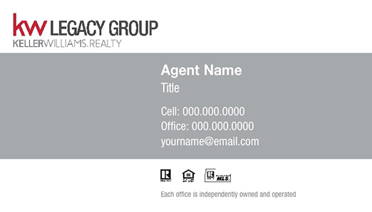 Picture of Keller Williams Legacy Group Business Cards