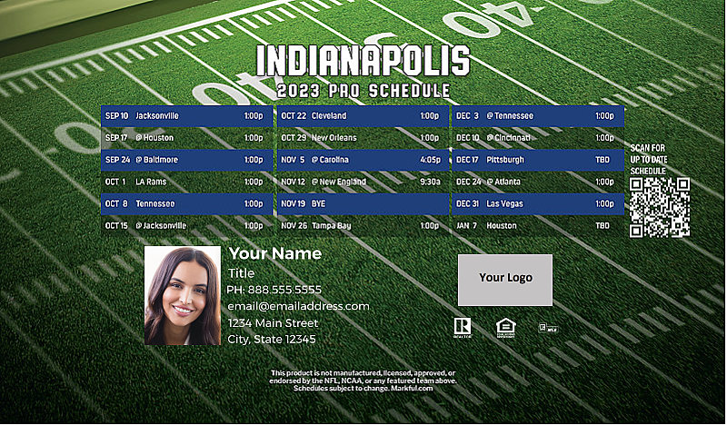 Picture of Indianapolis Colts Personalized Football-Shaped Football Magnet 2024