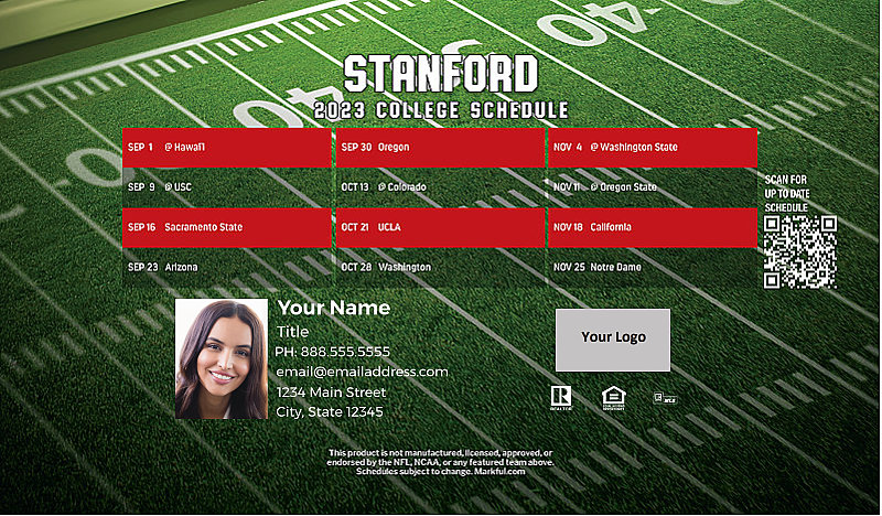 Picture of Stanford Personalized Football-Shaped Football Magnet 2024
