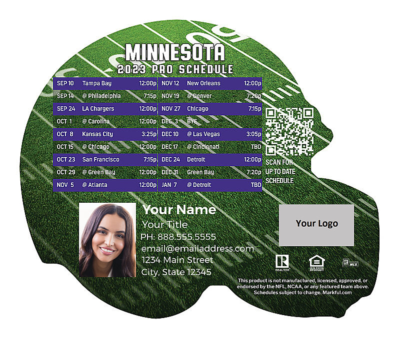 Picture of Minnesota Vikings Personalized Helmet-Shaped Football Magnet 2024