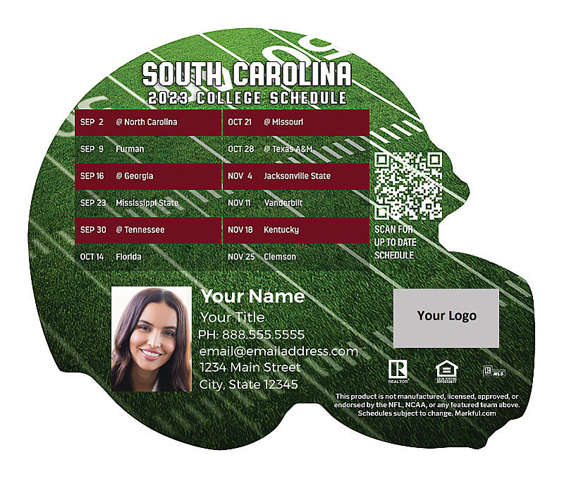 Picture of U of South Carolina Personalized Helmet-Shaped Football Magnet 2024