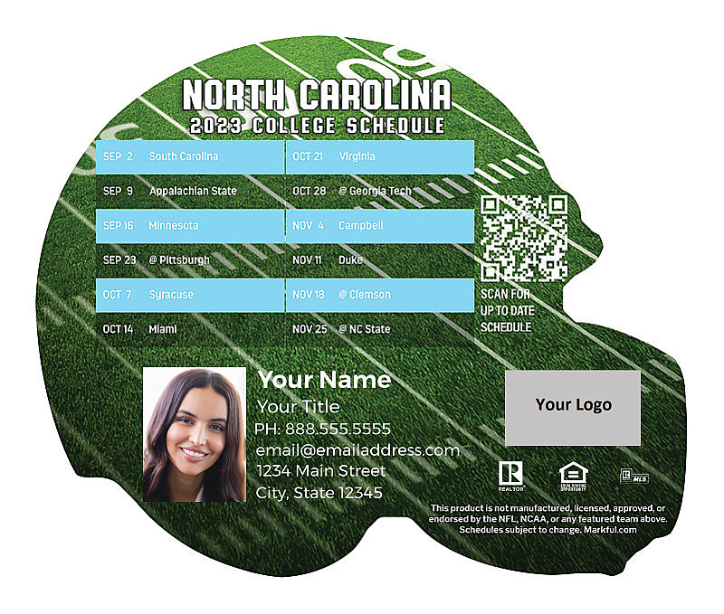 Picture of U of North Carolina Personalized Helmet-Shaped Football Magnet 2024