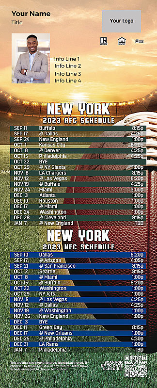Picture of Personalized PostCard Mailer Football Magnet - Jets/Giants