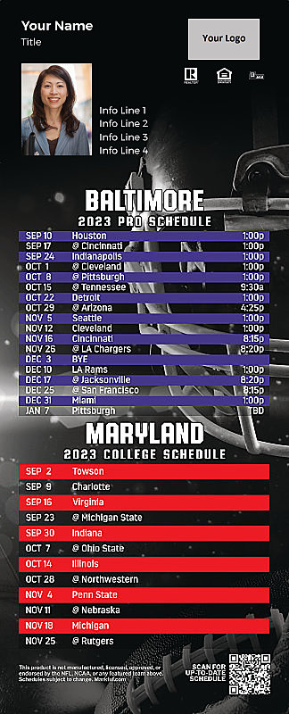Picture of Ravens/U of Maryland Personalized PostCard Mailer Football Magnet 2024
