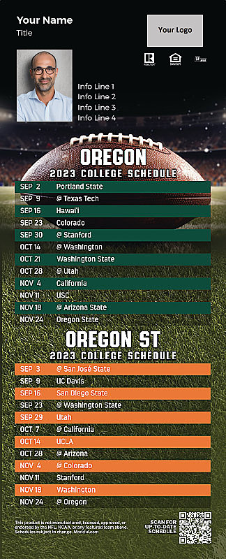 Picture of U of Oregon/Oregon St Personalized PostCard Mailer Football Magnet 2024