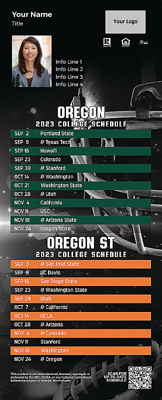 Picture of U of Oregon/Oregon St Personalized PostCard Mailer Football Magnet 2024