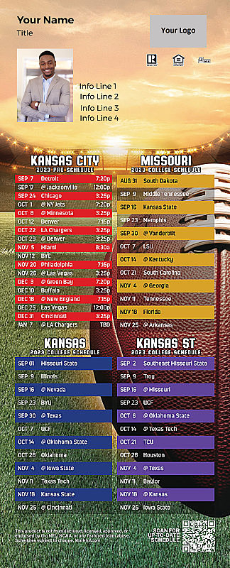 Picture of Chiefs/U of Missouri/U of Kansas/Kansas St Personalized PostCard Mailer Football Magnet 2024