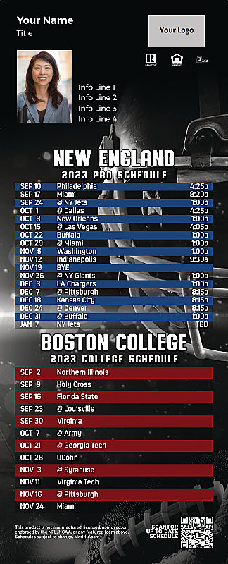 Picture of Patriots/Boston College Personalized PostCard Mailer Football Magnet 2024