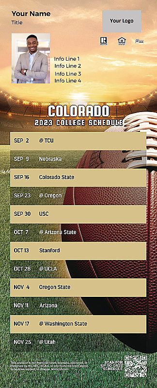 Picture of U of Colorado Personalized PostCard Mailer Football Magnet 2024