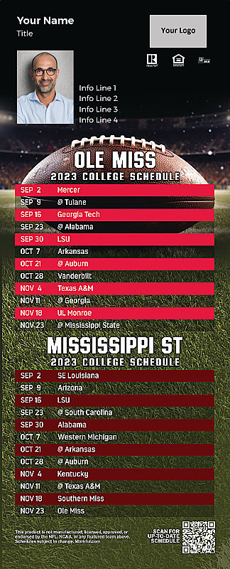 Picture of Ole Miss/Mississippi St Personalized PostCard Mailer Football Magnet 2024