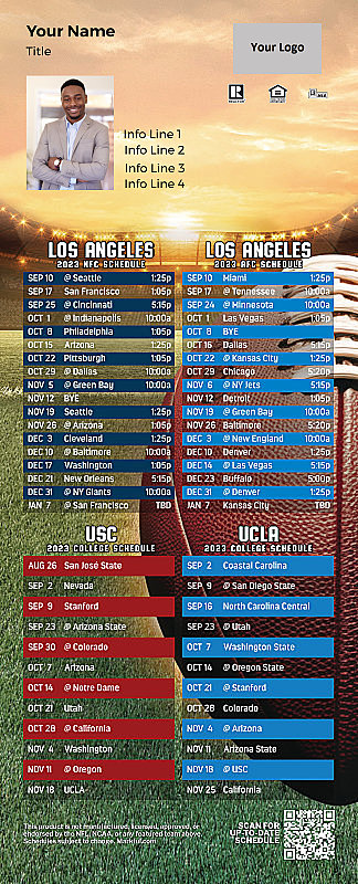 Picture of Rams/Chargers/USC/UCLA Personalized PostCard Mailer Football Magnet 2024