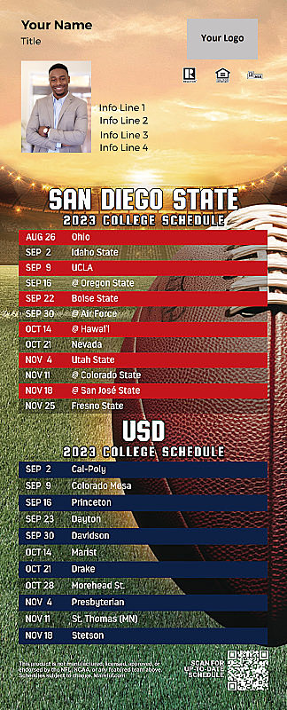 Picture of Personalized PostCard Mailer Football Magnet - SDSU/USD