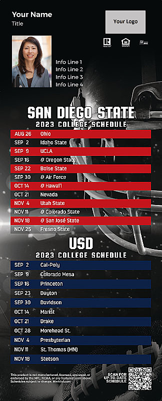 Picture of SDSU/USD Personalized PostCard Mailer Football Magnet 2024