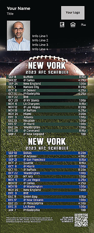 Picture of Jets/Giants Personalized QuickCard Football Magnet 2024
