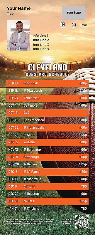 Picture of Cleveland Browns Personalized QuickCard Football Magnet 2024
