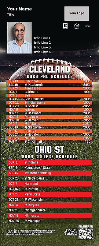 Picture of Browns/Ohio St Personalized QuickCard Football Magnet 2024