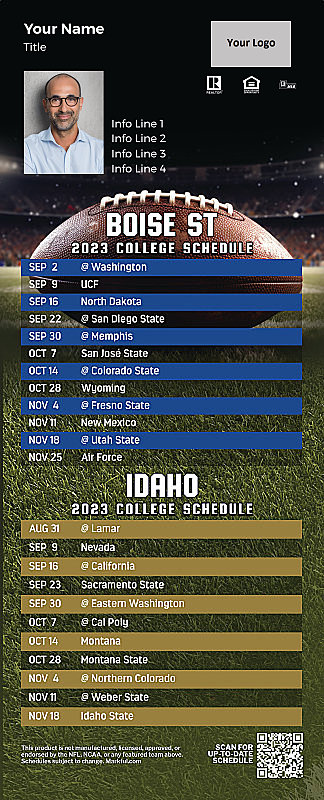 Picture of Boise St/U of Idaho Personalized QuickCard Football Magnet 2024