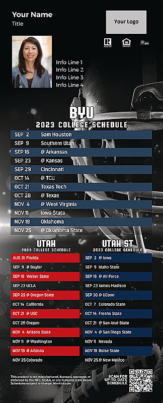 Picture of BYU/U of Utah/Utah St Personalized QuickCard Football Magnet 2024