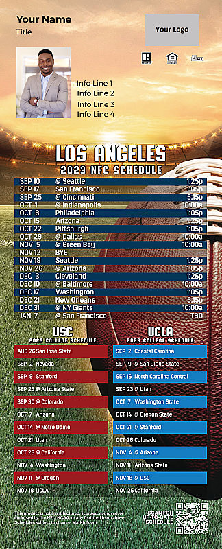 Picture of Rams/USC/UCLA Personalized QuickCard Football Magnet 2024