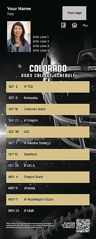 Picture of 2023 Personalized QuickCard Football Magnet - U of Colorado