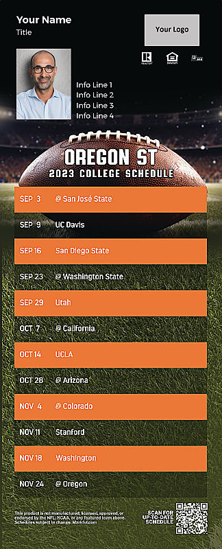 Picture of 2023 Personalized QuickCard Football Magnet - Oregon St