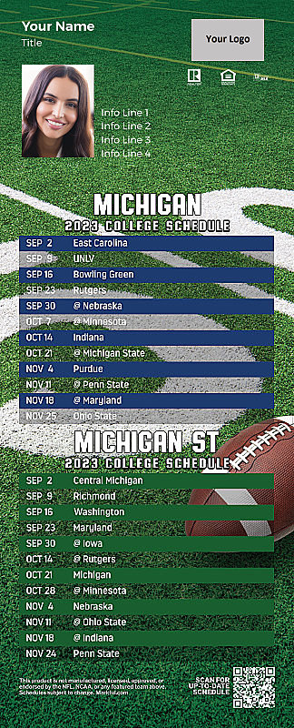 Picture of 2023 Personalized QuickCard Football Magnet - U of Michigan/Michigan St