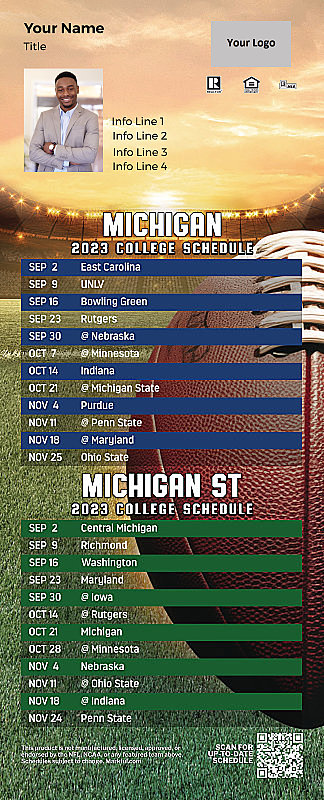 Picture of U of Michigan/Michigan St Personalized QuickCard Football Magnet 2024