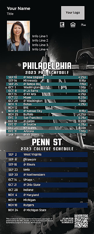 Picture of Eagles/Penn St Personalized QuickCard Football Magnet 2024