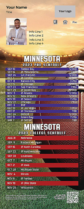 Picture of Vikings/U of Minnesota Personalized QuickCard Football Magnet 2024