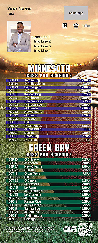 Picture of Vikings/Packers Personalized QuickCard Football Magnet 2024