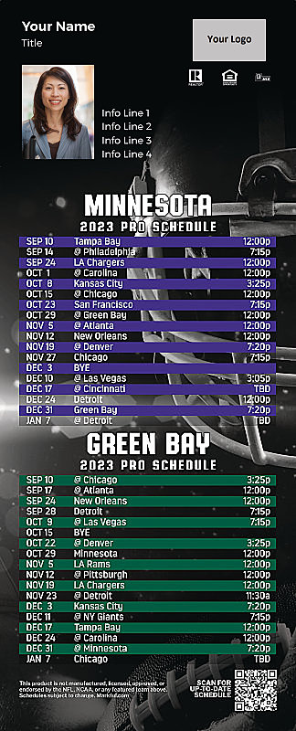 Picture of Vikings/Packers Personalized QuickCard Football Magnet 2024