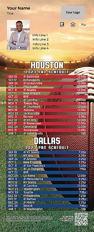 Picture of 2023 Personalized QuickCard Football Magnet - Texans/Cowboys