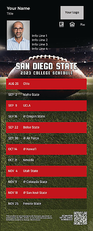 Picture of San Diego State U Personalized QuickCard Football Magnet 2024