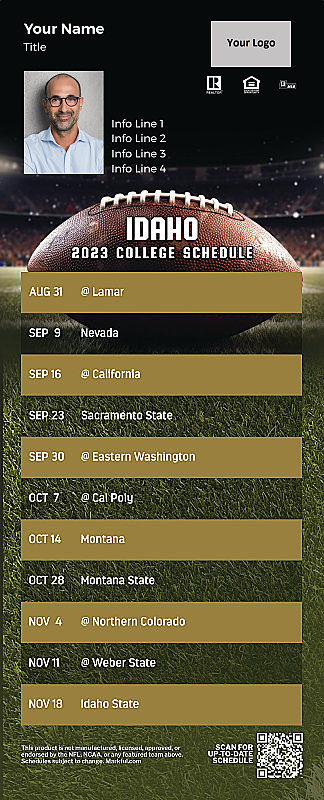 Picture of 2023 Personalized QuickCard Football Magnet - U of Idaho