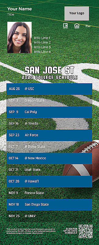 Picture of San Jose St Personalized QuickCard Football Magnet 2024
