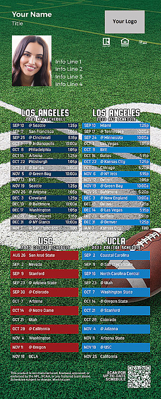 Picture of 2023 Personalized QuickCard Football Magnet - Rams/Chargers/USC/UCLA